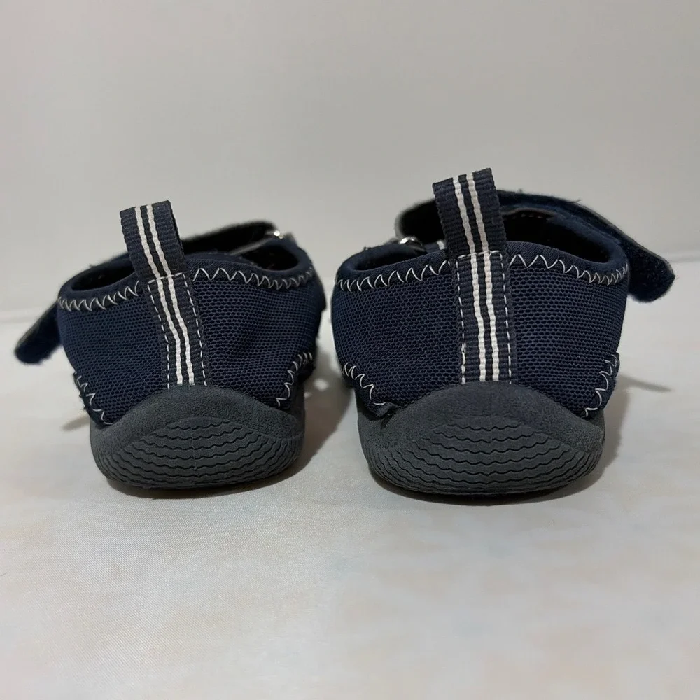 Nautica Boys Navy Blue Mesh Water Sandals Closed Toe Hook Loop Strap Size 10